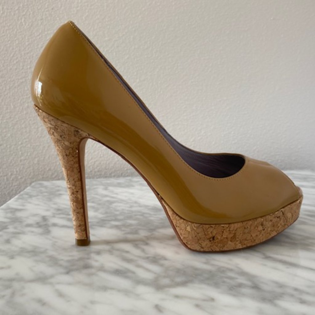 Cole Haan X Nike Air - Tan Peep Toe Pump - Size 8b